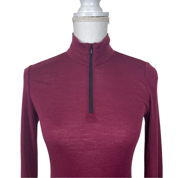 Icebreaker Bodyfit Basics 200 1/4 Zip Top Maroon Small - Picture 5 of 10